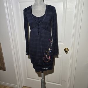 DESIGUAL babydoll Embellished Tunic Dress